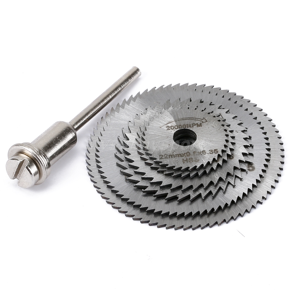 6PCS HSS Circular Steel Saw Blade Cutting Discs Mandrel Power Cut Off