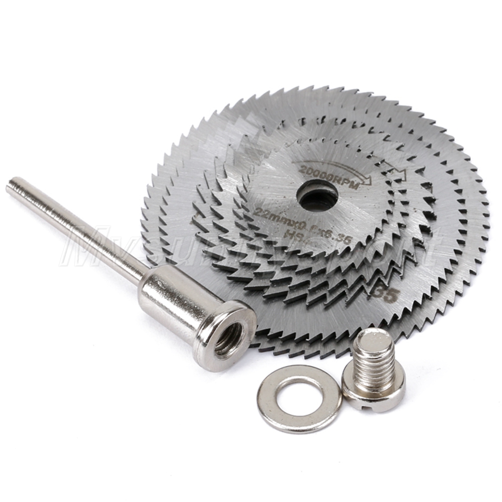 6PCS HSS Circular Steel Saw Blade Cutting Discs Mandrel Power Cut Off