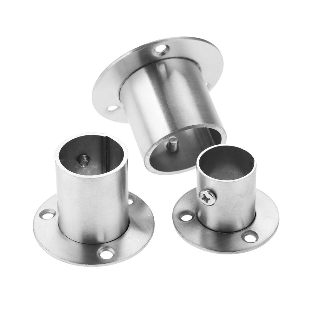 HQ Wardrobe Rail Rod Pole Socket End Supports Stainless Steel Bracket