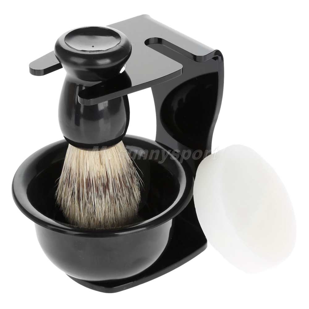 Shaving Set Badger Brush With Brush Holder and Soap Bowl Cup 3 in 1